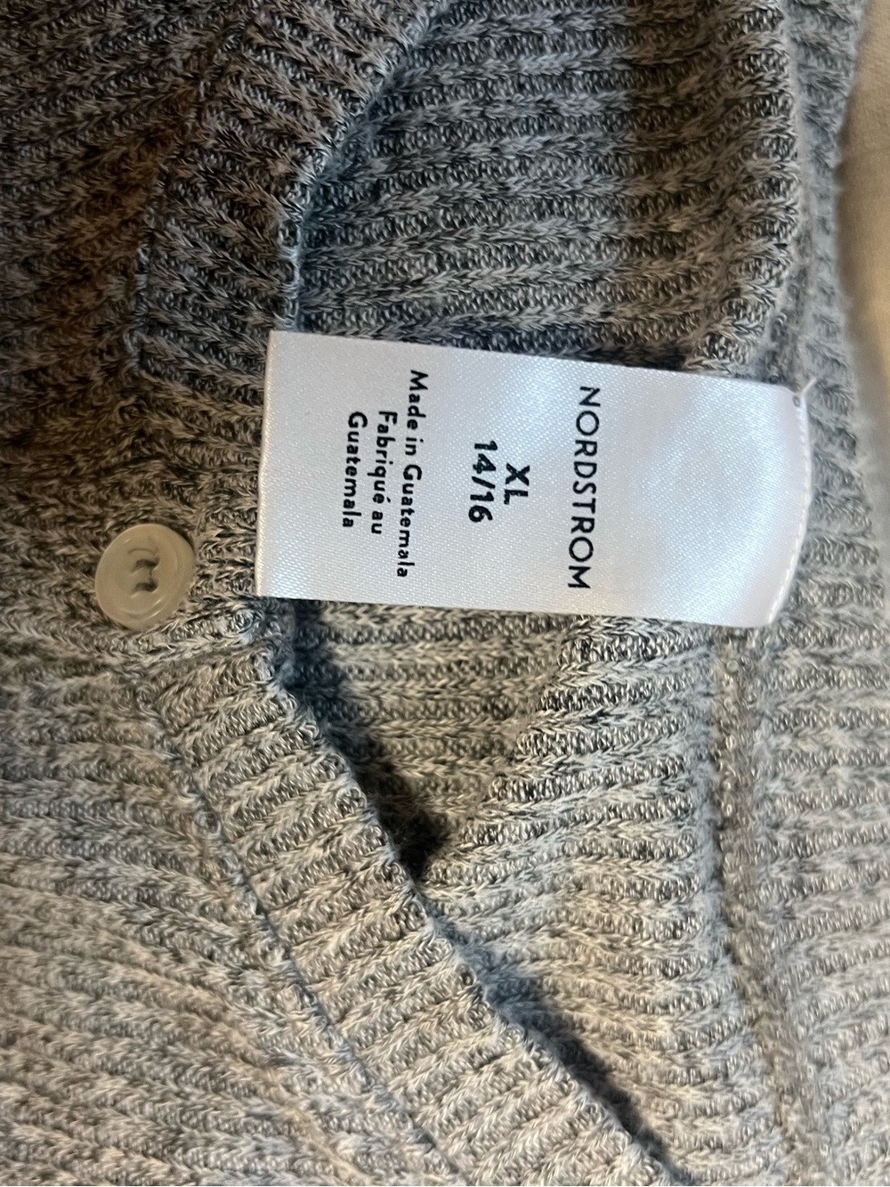 Nordstrom Light Gray Ribbed Button Cardigan - Picture 2 of 2